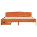  Sengeramme uten madrass voksbrun 200x200 cm heltre furu 8721102942068