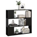vidaXL Bokhylle/romdeler svart 100x24x94 cm sponplate