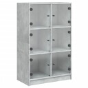  Highboard med dører betonggrå 68x37x109 cm konstruert tre