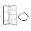 Alterna Primeo Buet Dusjkabinett 90x90 Hvit Matt / 90x90cm Frostet Glass