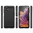 Samsung Galaxy Xcover6 Pro Børstet TPU-deksel Karbonfiber Svart