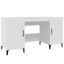 vidaXL Skrivebord hvit 140x50x75 cm konstruert tre