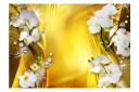 Fototapet Orchid In Gold 100x70 - Artgeist sp. z o. o.