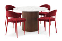 Scandinavian Choice Uppveda Spisebord 120 cm Rund med 4 stk Jairam Matstkolar Brun
