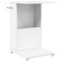 vidaXL Sidetabell med hjul Hvit 40 x 35 x 60 cm Konstruert tre