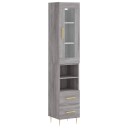 vidaXL Highboard grå sonoma 34,5x34x180 cm konstruert tre 8720845487171