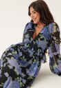 Bubbleroom Occasion Frill L/S Chiffon Midi Dress