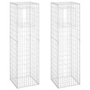 Gabionstolper 2 stk 50x50x180 cm jern Silver