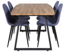 Venture Design Inca & Polar spisegruppe Natur/blå 4 st stoler & bord 160 x 85 cm