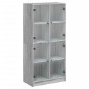  Highboard med dører grå sonoma 68x37x142 cm konstruert tre