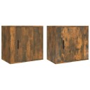 vidaXL Veggmonterte nattbord 2 stk røkt eik 50x30x47 cm
