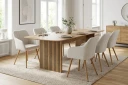 Richeto spisegruppe eik 210 cm med 6 Filippa spisestoler - Eik/hvit