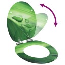 vidaXL Toalettsete med myk lukkefunksjon MDF grønn vanndråpe-design