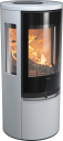 Connect 556 hvit vedovn med sideglass og glassdør