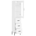 vidaXL Highboard hvit 34,5x34x180 cm konstruert tre 8720845486631