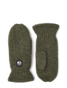 Hestra Basic Wool Mitt Offwhite - Khaki green - 8