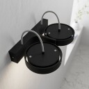 Xo Light Big A02 Dobbel LED Vegglampe Med Vippefunksjon Matt Svart