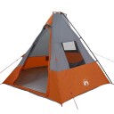 Tipi telt med tak Grå og Oransje 383 x 338 x 217 cm taft