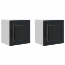  Kjøkkenskap med dør 2 pcs Svart 40 x 31 x 40 cm Konstruert tre