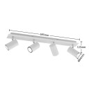 Lindby Joffrey takspot, 4 lyskilder, 70 cm, hvit