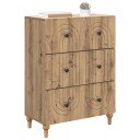 vidaXL Skuffeskap Artisan eik 66 x 34,5 x 90 cm Konstruert tre