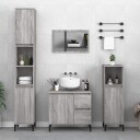vidaXL Baderomsskap grå sonoma eik 30x30x100 cm konstruert tre