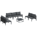  Hagesofa Set 8 pcs Antrasitt Stål