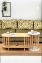 Sofabordsett Hanah Home Peka Set 90 x 43 x 45 cm Sapphire eik hvit   Sapphire Oak og hvit