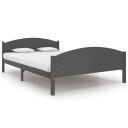vidaXL Sengeramme mørkegrå heltre furu 160x200 cm