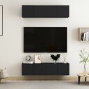 vidaXL TV-benker 4 stk svart 60x30x30 cm sponplate