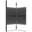 Leddet dusjdør ESG 120x140 cm svart