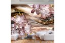 Fototapet Lilies On The Wave Brown 200x140 - Finnes i flere størrelser