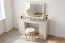 Glow Sminkebord 120 cm med Glow sminkespeil 80 cm   Beige