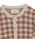 Monsieur Mini Cardigan   Gingham   Offwhite/Toffee   Monsieur Mini   6 9 md   Cardigan Beige Brun   68 74