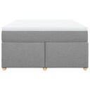  Seng med madrass boksfjær lysegrå 140x200 cm stoff 8721102702624