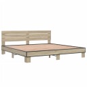  Sengeramme sonoma eik 200x200 cm konstruert tre og metall 8721102614248