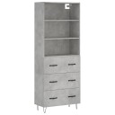 vidaXL Highboard betong grå 69,5x34x180 cm konstruert tre 8720845927448