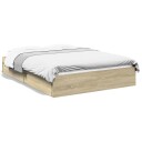  Sengeramme med skuffer sonoma eik 120x200 cm konstruert tre 8721102623196