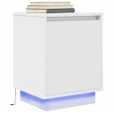  Nattskap med LED-lys Hvit 38x34x50 cm 8721158701848