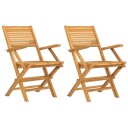 vidaXL Klappstoler 2 stk. 55x62x90 cm heltre teak