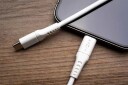FIXED LIQUID Silicone cable USB-C/Lightning 1.2m White