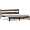  Sengeramme i metall uten madrass brun eik 193x203 cm 8721158367976