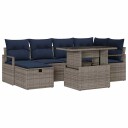 vidaXL Hagesofa Set 7 stk. polyrotting