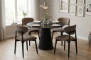 Siena spisegruppe rund 110 cm svart med 4 Molly spisestoler   Svart