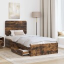  Sengestamme med hodegjerde Røkt eik 100 x 200 cm Konstruert tre
