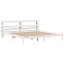  Sengeramme med madrass hvit 200x200 cm heltre furu 3305731