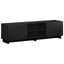 vidaXL TV benk 140 x 34.5 x 40 cm Svart Konstruert tre