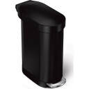 Smal pedalbøtte 45 l svart