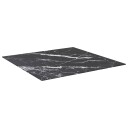  Bordplate svart 80x80 cm 6 mm herdet glass med marmor design