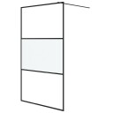 vidaXL Dusjvegg svart 115x195 cm halvfrostet ESG-glass